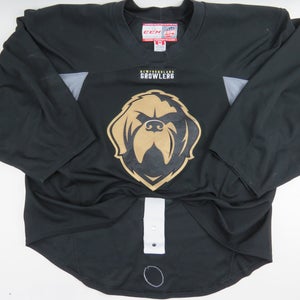 CCM Newfoundland Growlers ECHL Pro Stock Practice Worn Hockey Jersey Black GOALIE
