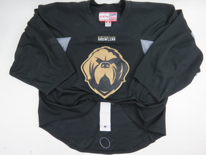 CCM Newfoundland Growlers ECHL Pro Stock Practice Worn Hockey Jersey Black GOALIE