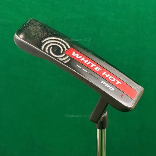Odyssey White Hot Pro #1 Black 35" Plumbers-Neck Blade Putter Golf Club w/ HC