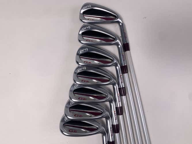 Ping G LE 2 Iron Set 6-PW+GW+SW Orange Dot 2* Flat ULT240 Lite Ladies Womens RH