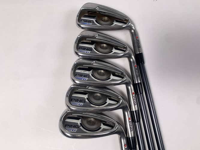 Ping G 2016 Iron Set 7-PW+SW Red Dot 1* Flat TFC 80 Senior Graphite Mens RH