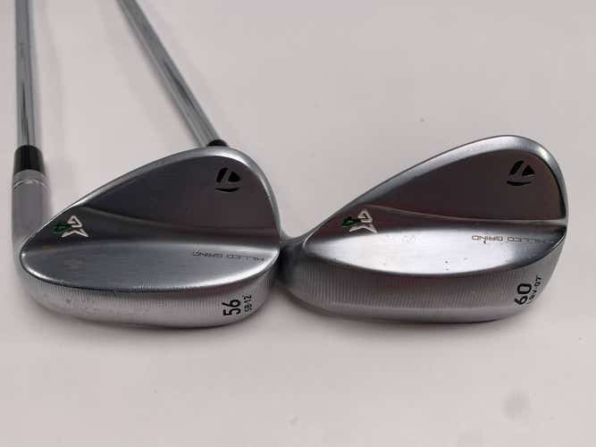 TaylorMade Milled Grind 4 Chrome Wedge Set 56* 12 60* 7 115g Wedge Steel Mens RH