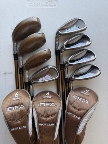Adams Idea A7 OS Hybrid Iron Set 4-PW, SW Ladies Flex Lefty +HC's NICE