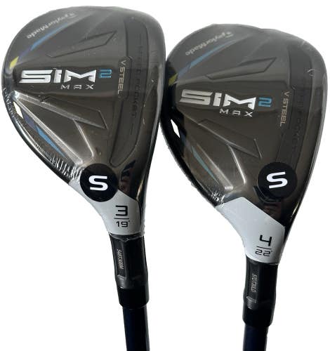 TaylorMade SIM2 MAX Rescue Hybrid Set 3H-19*, 4H-22* Ventus Stiff Flex w/ Covers