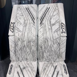 White 34" Senior Brian's Gnetik V Goalie Leg Pads (Used)
