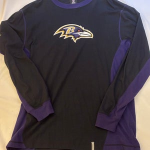 Reebok NFL Team Apparel Baltimore Ravens Black/Purple Long Sleeve Shirt Men’s L