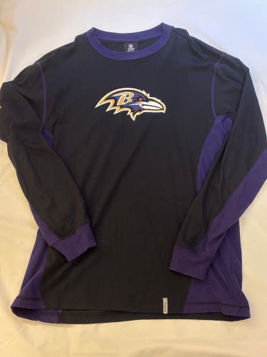 Reebok NFL Team Apparel Baltimore Ravens Black/Purple Long Sleeve Shirt Men’s L