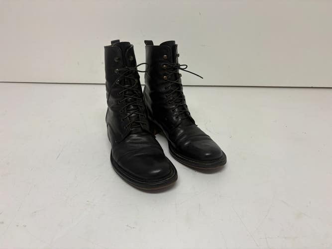 Kenneth Cole Camper Dan Black Leather Cap Toe Combat Boots EU 37 US Womens 6.5
