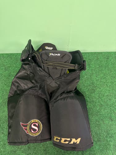 Black CCM Tacks 5092 Hockey Pants Ottawa Senators Pro Stock (Used) | Senior Medium