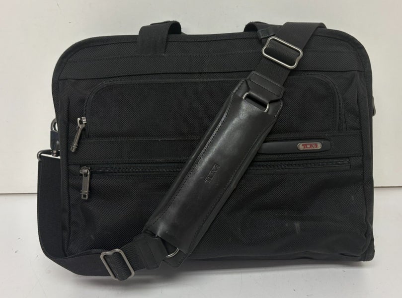 TUMI 263115D4 Slim Black Ballistic Nylon Business Messenger Bag ~4"x12"x16"