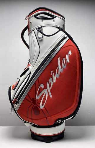 Taylormade Spider TP Staff Bag White/Red 6-Way Divide No Strap Golf Bag