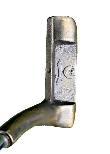 Shriners Scimitar Crescent Logo Brass Putter RH Steel 34.5" Vintage Grip Rare