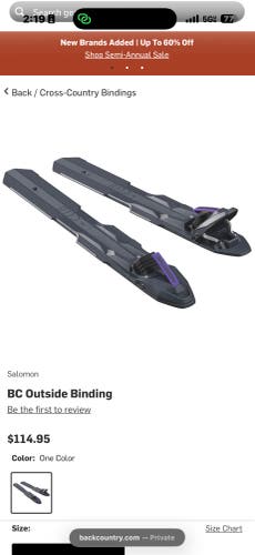 Salomon Cross Country Ski Bindings (New)