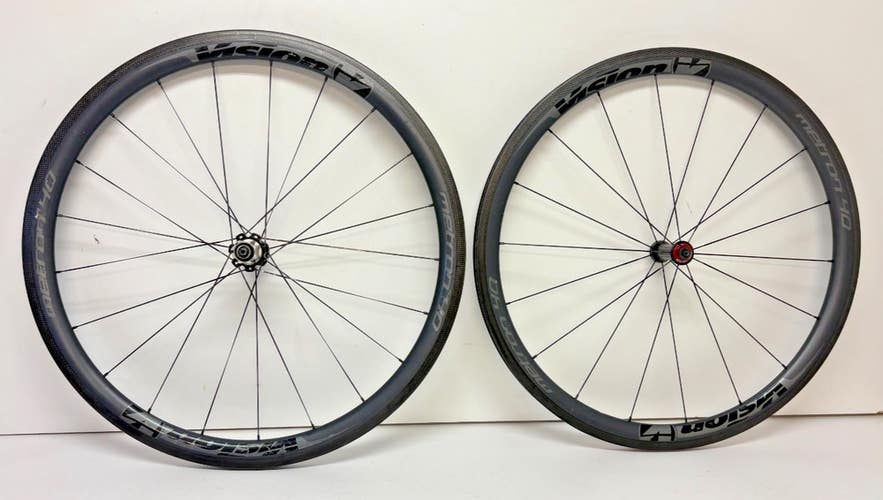 Vison Metron 40 Carbon QR 700C Clincher Road Wheelset Ceramic Bearings READ
