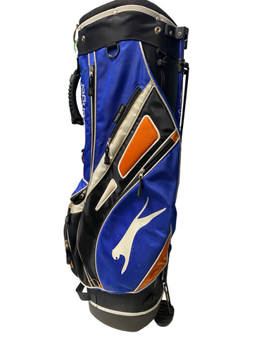 Used Slazenger BLUE AND ORANGE STAND BAG Mens Stand Bag Navy Blue 11706-S000371027
