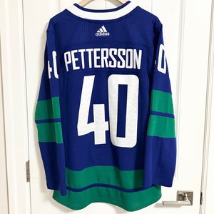 Authentic Adidas Vancouver Canucks Elias Pettersson Stick Jersey Size 46 Small