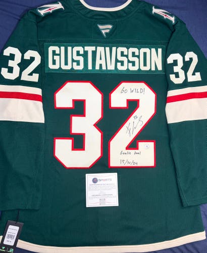 Filip Gustavsson Minnesota Wild Fanatics Premium Autograph Jersey Size: 54 + COA