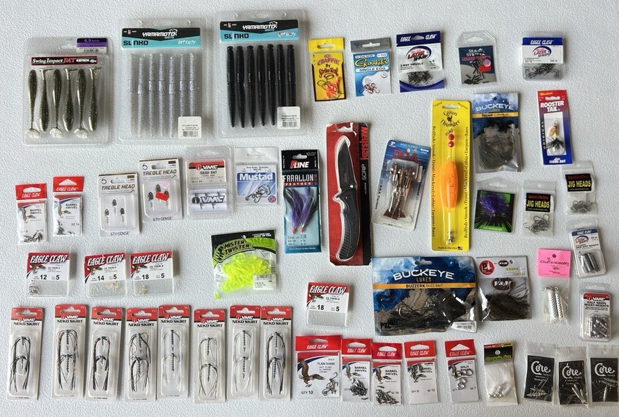 Fishing Tackles Assortment 50 Pieces Scissors, Baits, Hooks... INV #350
