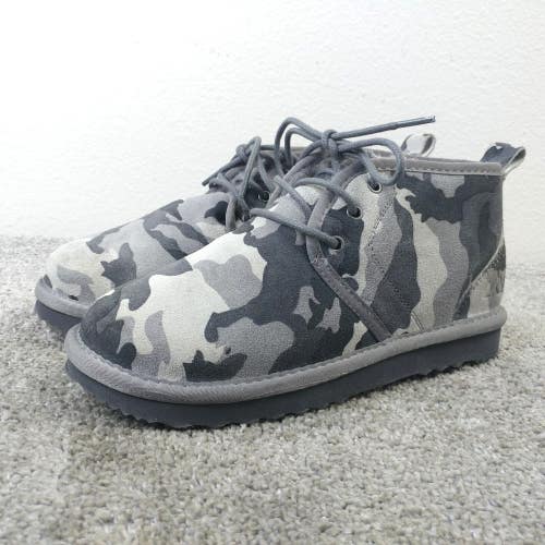 Alpine Design Boys Size 5 Boots Camo Suede Camouflage Gray Shoes Dylan