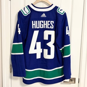 Authentic Adidas Vancouver Canucks Quinn Hughes Blue Orca Jersey Size 50 Medium