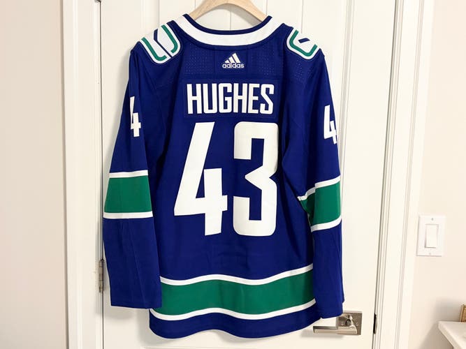 Authentic Adidas Vancouver Canucks Quinn Hughes Blue Orca Jersey Size 50 Medium