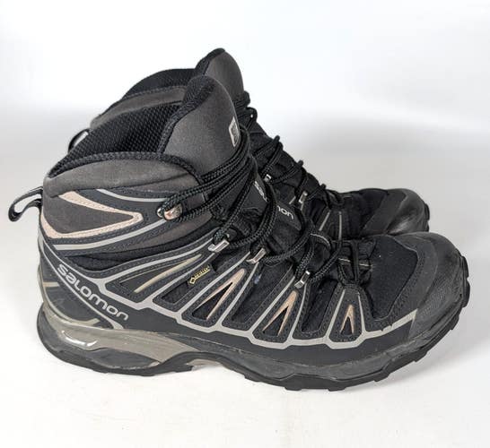 Salomon X Ultra Mid 3 Black Gray Goretex GTX Waterproof Hiking Boots Men's 10.5