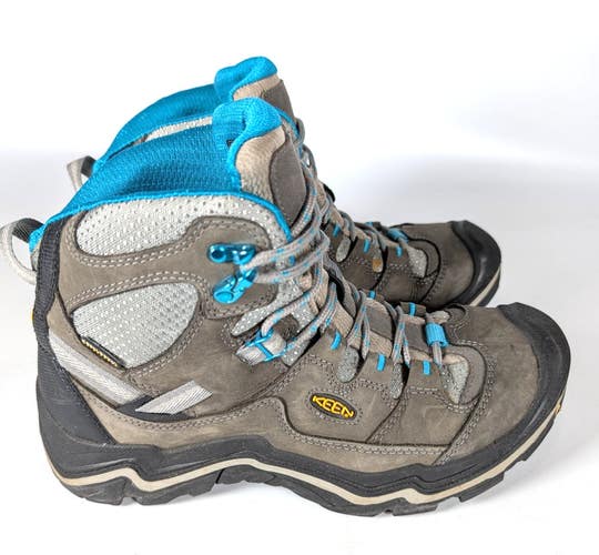 KEEN Durand Mid Waterproof Boots Womens Size 10 Brown Gray Leather Hiking USA