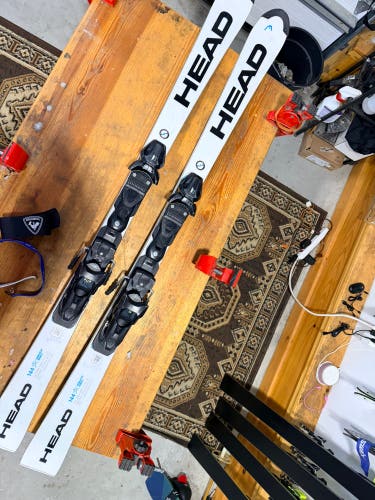 2024 HEAD WC Rebels e-SL Pro 144 cm Racing Skis With Bindings Max Din 11 (Used)