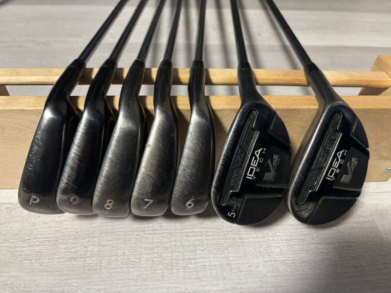 Men's 2012 Adams Idea Tech V4 Right Handed Iron Set Stiff Flex Graphite/Steel Shaft (Used)