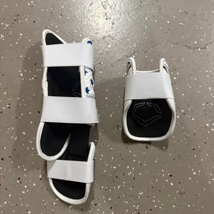 White Senior EvoShield Elbow Guard Shin Guards (New)