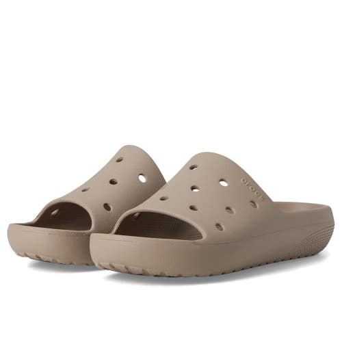 Crocs Classic Slide 2.0 Sandal Unisex US M10/W12 Taupe Round Toe Slip-On VER1345