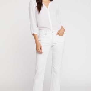 NYDJ Marilyn Jeans Women's 8 White Denim Straight Leg Classic Fit Ankle GBO2286