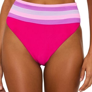 Beach Riot Millie Bikini Bottom Womens M Multicolor Colorblock High Waist JZZ948