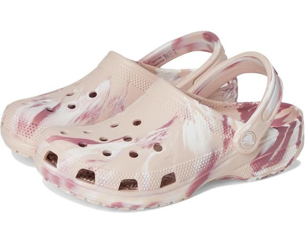 Crocs Classic 206867-6WS Clogs Unisex M2/W4 Quartz Marbled Comfort Shoes VER1296