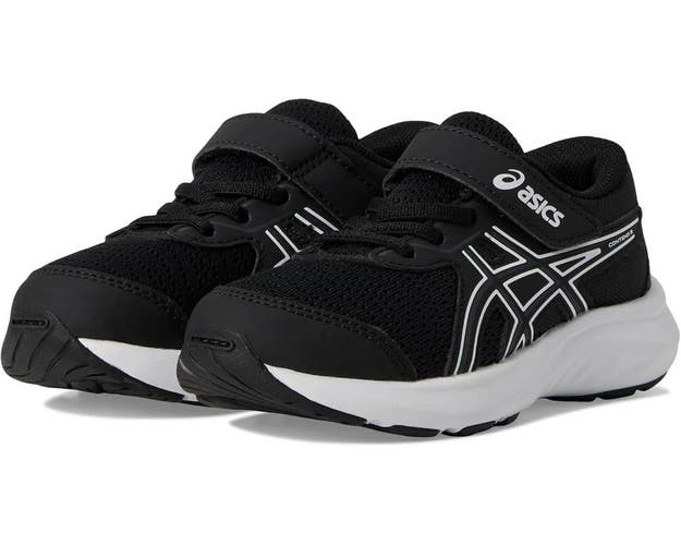 Asics Contend 9 1014A338-002 Sneakers Kids 10 Black White Running Shoes ZAP2182