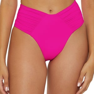Becca Color Code Bikini Bottom Women's L Azalea Ashlyn French Cut Ruched JZZ1013