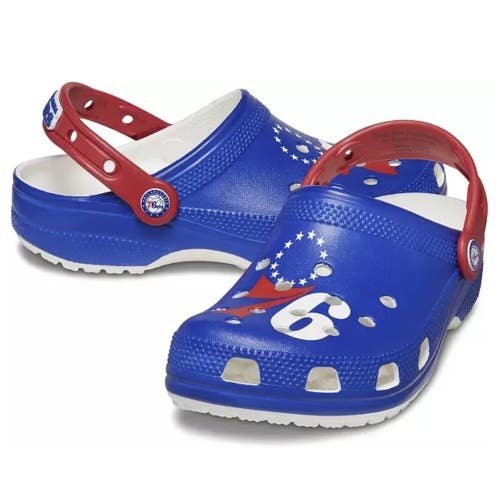 Crocs NBA Philadelphia 76ers Classic 208901-100 Men 8 Blue Comfort Shoes GBO2590