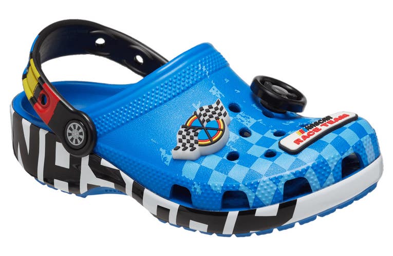 Crocs Nascar Classic 209462-4JL Clog Kids US 3 Bright Blue Comfort Shoes VER1334