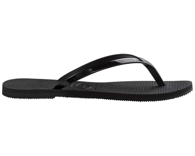 Havaianas You Metallic 4135102-001 Sandals Women's 7 Black Slip-On Slide VER1333