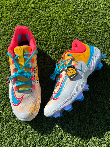 White Men's Size 13.0 (W 14.0) Adult Nike X RBI alpha huarache elite 3 Low Top  Molded Cleats (NEW)