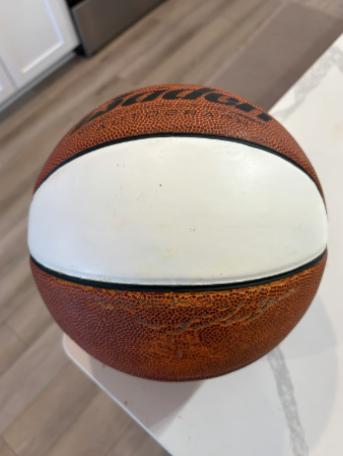 A single basketball that is 90% new