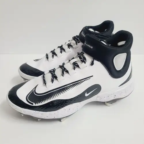 Nike Alpha Huarache Elite 4 Mid Baseball Cleats FD2744-107 Size 9 White Black