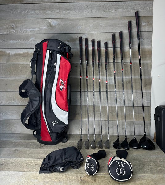 Top Flite XL Set Driver 3W 4H 5H 6-PW Irons Steel Shaft Bag Cover Right Regular