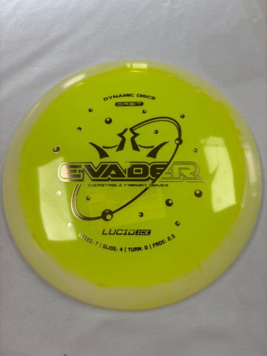 Used Dynamic Discs ORBIT LUCID ICE EVADER Disc Golf Driver Yellow 11490-S000268615