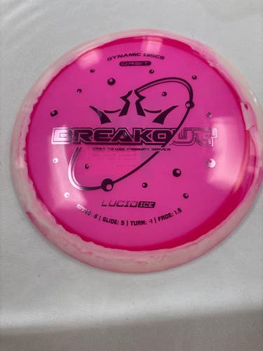 Used Dynamic Discs ORBIT LUCID ICE BREAKOUT Disc Golf Driver Pink 11490-S000268603
