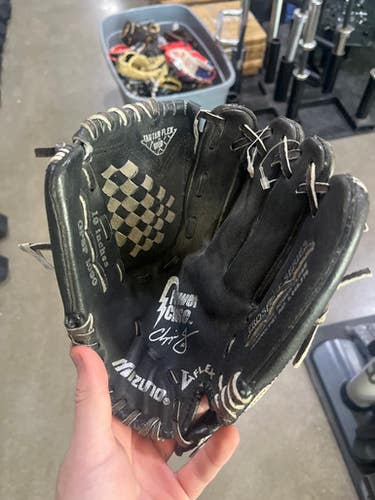 Used Mizuno POWER CLOSE BB/SB Glove RH Throw Black 10" 11605-S000204461