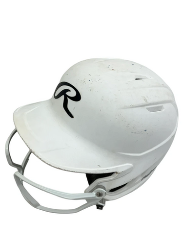 Used Rawlings MACHCC-JR Batting Helmet w/Mask White One Size 11692-S000145794