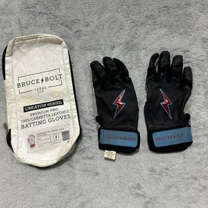 Black Large Bruce Bolt Batting Gloves (Used)