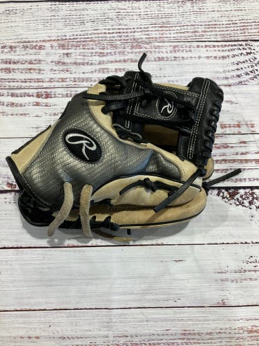 Silver Rawlings Heart of the Hide RH Infield Baseball Glove 11.5" (Used)