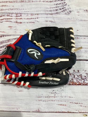 Blue Rawlings Playmaker Series RH Baseball Glove 10" (Used)